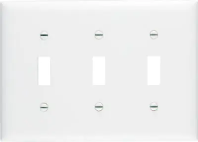 True Value TP3WCC12 Pass & Seymour - Legrand White 3-Toggle Opening Nylon Wall Plate