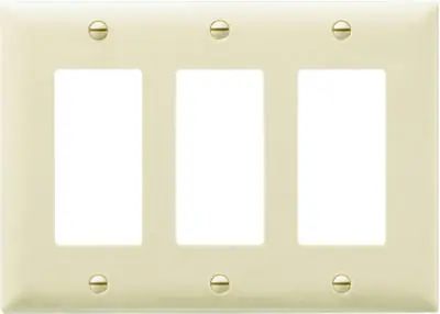 True Value TP263ICC12 Pass & Seymour - Legrand Ivory 3 Decorator Opening Nylon Wall Plate
