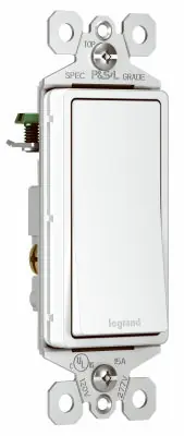 TRUE VALUE TM873WCC10 Pass & Seymour - Legrand 3-Way Decorator Wall Switch, 15A, White