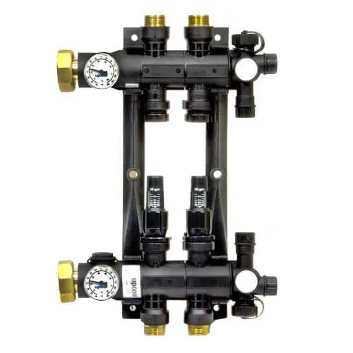 Uponor A2670201 Engineered Plastic Heating Manifold Assembly With Flow Meter (2 Outlets)