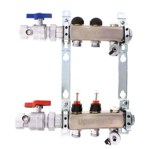 Uponor A2720202 Stainless Steel Manifold Assembly with Flowmeters, 1-1/4 in x 3/4 in, Replacement MPN