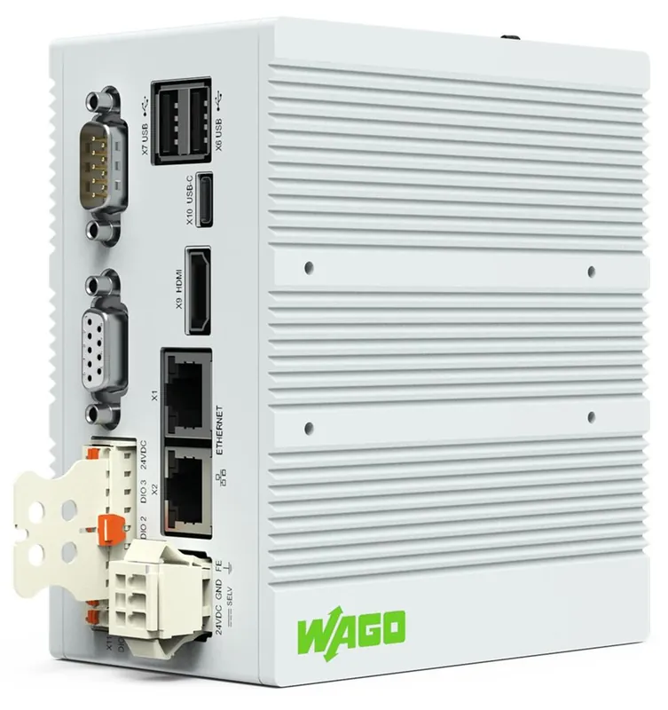 WAGO 752-8303/8000-002 Programmable Logic Controller (PLC) CPU Unit with 2GB Memory and Ethernet + CANopen Communication Capability