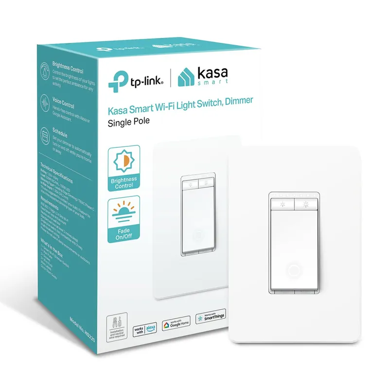 Kasa Smart HS220 Smart Wi-Fi Light Switch, Dimmer