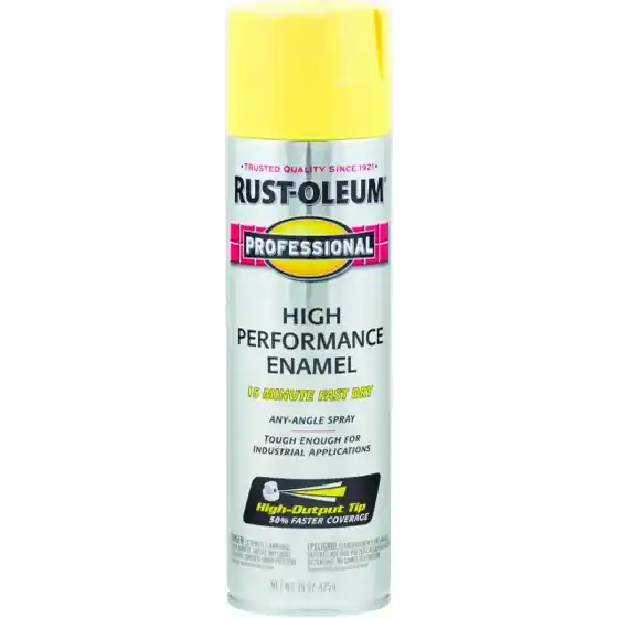RUST-OLEUM 7543838 SAFETY YELLOW HIGH PERFORMANCE ENAMEL SPRAY PAINT 15 OZ