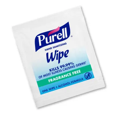 Gojo 9022-10 Purell Sanitizing Hand Wipes - 100 Count