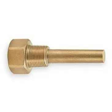 Ashcroft G1E3D2 Thermowell Weksler 3/4 2-1/2 Brass Straight 3-1/2 NPT