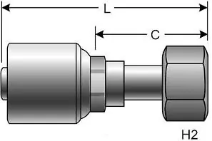 Gates 6G-12FDLORX Crimp-On Fitting - 3/8 in Hose ID, 18 mm ISO