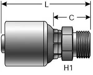 Gates 8G-8MBSPP Crimp-On Fitting - 1/2 in Hose ID, 1/2 BSPP
