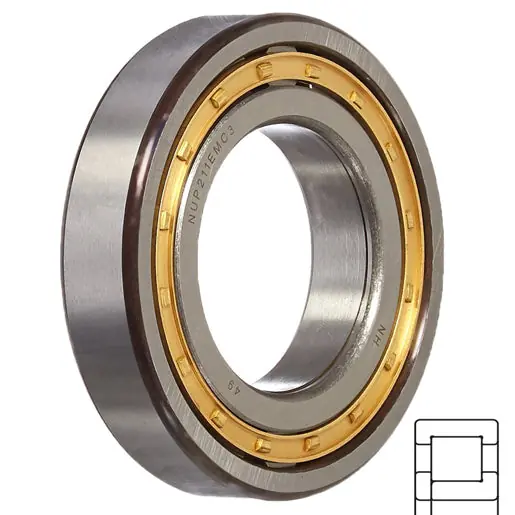 NSK NUP215EMC3 Cylindrical Roller Bearing - Straight, 75 mm ID, 130 mm OD, 25 mm Width, C3 Internal Clearance