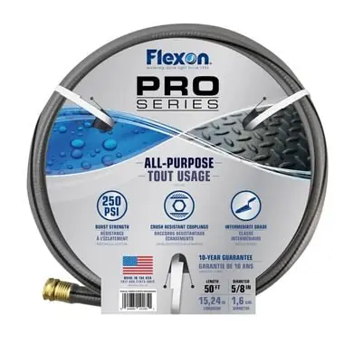 Flexon MDCG5850GYBK 50' 5/8 Grey Rubber & Vinyl Hose Intermediate Duty