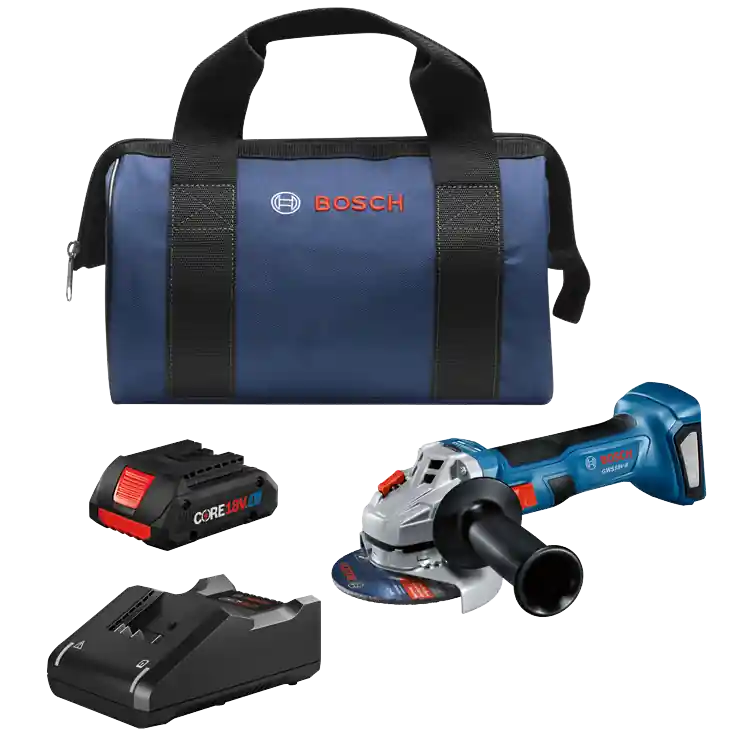 Bosch GWS18V8B15 4-1/2 18V Brushless Angle Grinder Kit With (1) Core18V 4.0 Ah Compact Battery