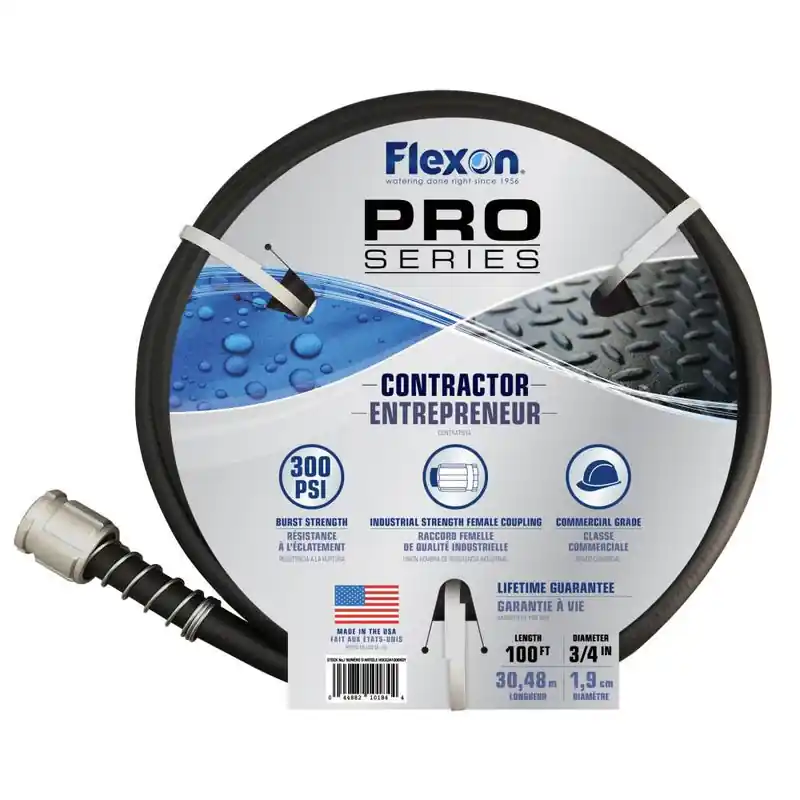 Flexon HDCG34100BKGY Flexon 100' 3/4 Black Rubber & Vinyl Hose