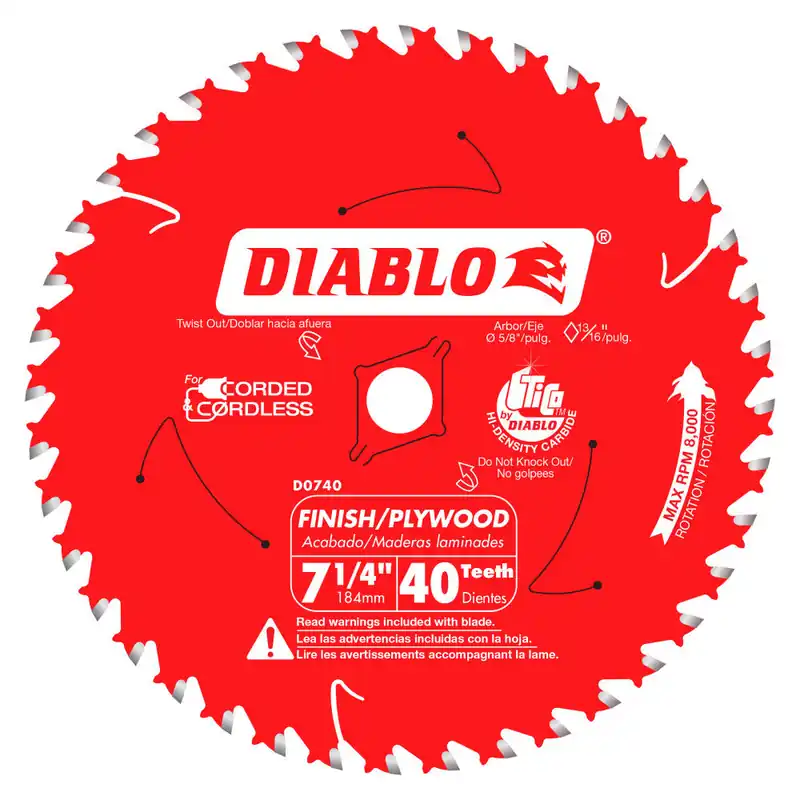 Diablo D0740X 7-1/4 X 40 Finishing Carded