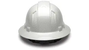 Pyramex HP54116S White Shiny Graphite Pattern Ridgeline Full Brim Hard Hat