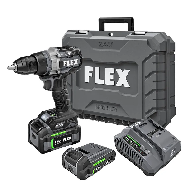 FLEX FX1171T2B 24V 1/2 2-Speed Drill Driver W/ Turbo Mode Kit Chervon