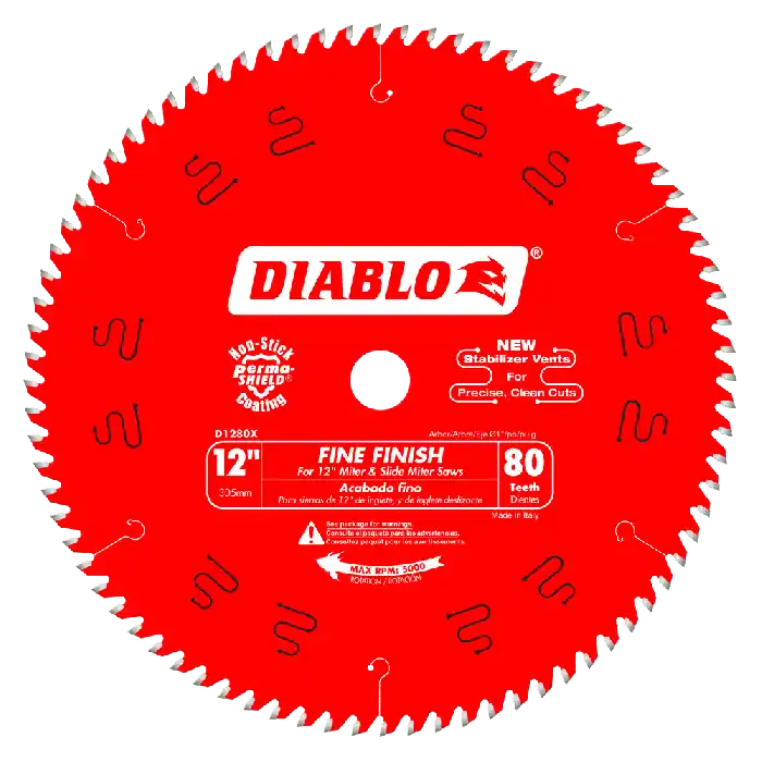 Diablo D1280X 12 X 80 Tooth Fine Finish Saw Blade