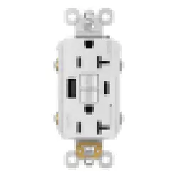Legrand-Pass & Seymour 2097TRUSBACW Self-Test GFCI Recep TR 20A W/ USB AC W