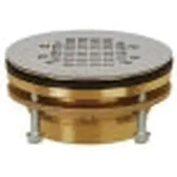 Sioux 827-2J DRAIN PAN SHWR 2 IN NO-CLK 4-1/4 IN BRS
