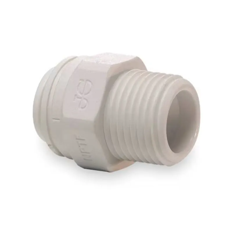 John Guest PP011222W Polypropylene Male Connector 3/8 x 1/4 NPTF Pack of 10