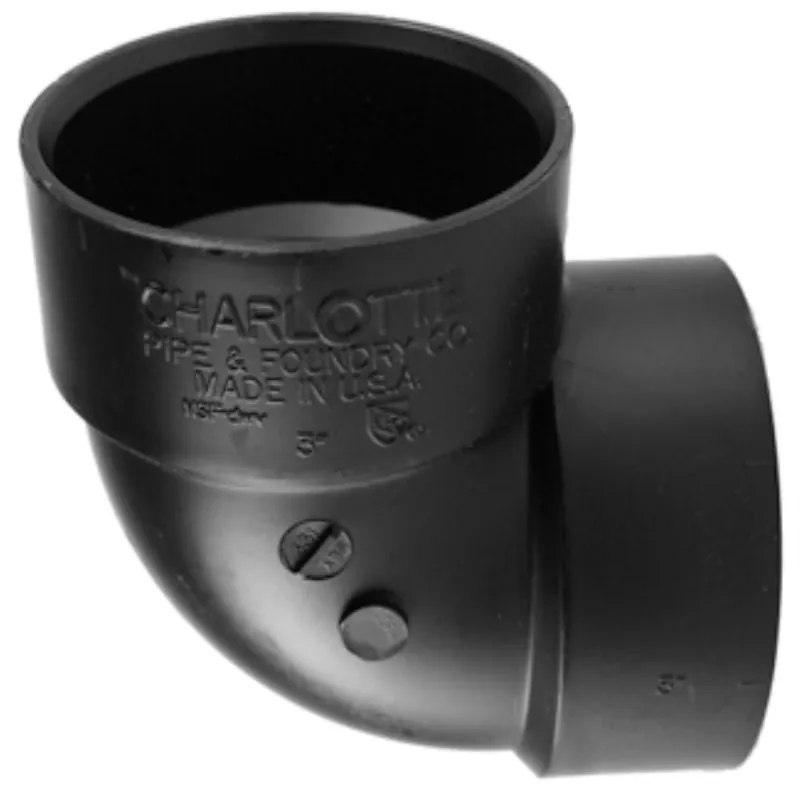 Charlotte Pipe ABS003310800 Plastic Elbow 90 Degree 2 inch x 2 inch Replacement MPN