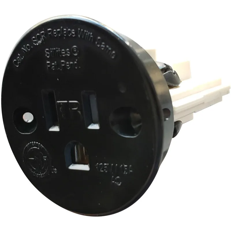 Sillites SCRMB TR Black Receptacle with Cover Cap and Mounting Screw