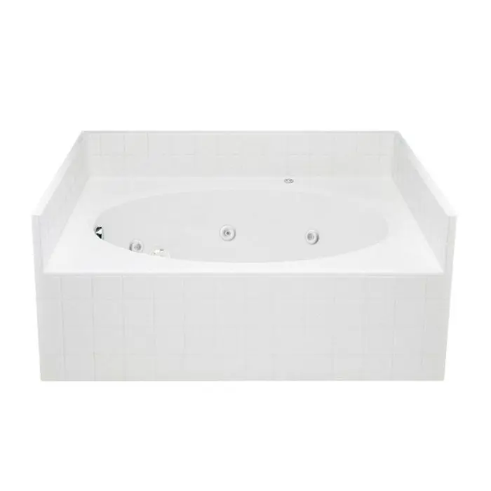 Aquatic 2603TWR-WH Everyday 60 In. x 42 In. Soaker Alcove Bathtub with Right Drain