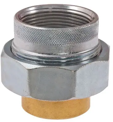 Watts 9895 Lead Free Dielectric Union Female Iron Pipe Thread To Solder Connection Union Nut Two Tail Pieces And A Buna-N Gasket