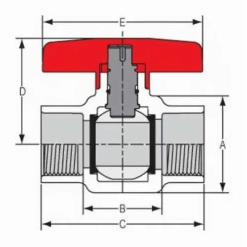Spears 8722-007 3/4 PVC CWV BALL VALVE SOC EPDM
