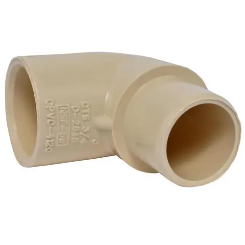 Charlotte CTS 02304 0800 Copper Tube Size 90 Degree Street Elbow, Spigot x Socket, 3/4 Inch, CPVC