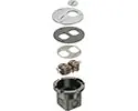 Arlington FLB3520NL Flush to Floor Round Cut In Floor Box Kit Nickel Cover with Threaded Plugs