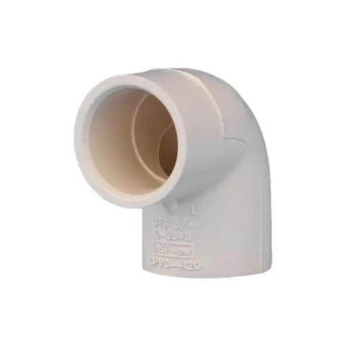 Charlotte CTS 02300 0800 Copper Tube Size 90 Degree Elbow, Socket End, 3/4 Inch, CPVC