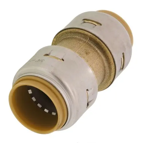 Sharkbite UR058 Push-To-Connect Ends, Reducing Coupling, 3/4 x 1/2 Inch, Brass