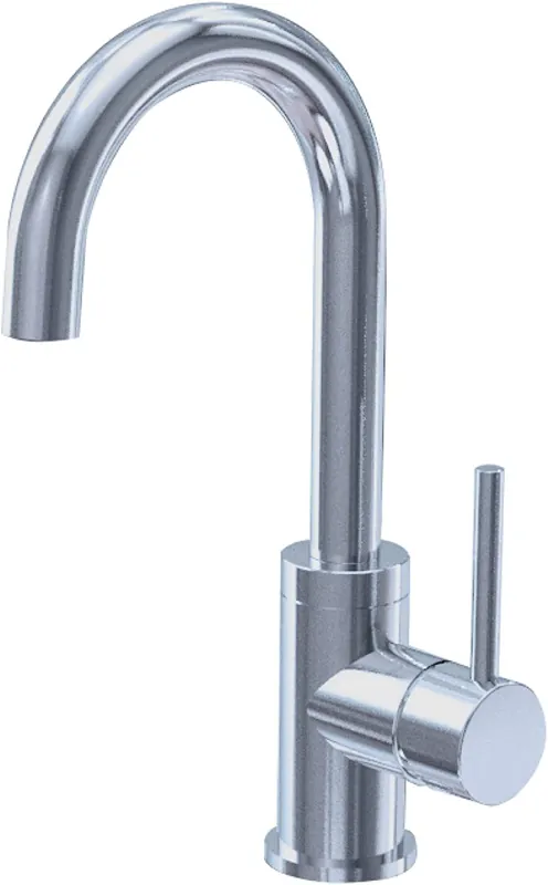 Pioneer 3MT180 Motegi One-Handle Bathroom Faucet w/ Metal Pop-up Drain, Gooseneck Spout, 1 Hole, Chrome