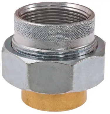Watts 9894 Lead Free Dielectric Union Female Iron Pipe Thread To Solder Connection Union Nut Two Tail Pieces And A Buna-N Gasket