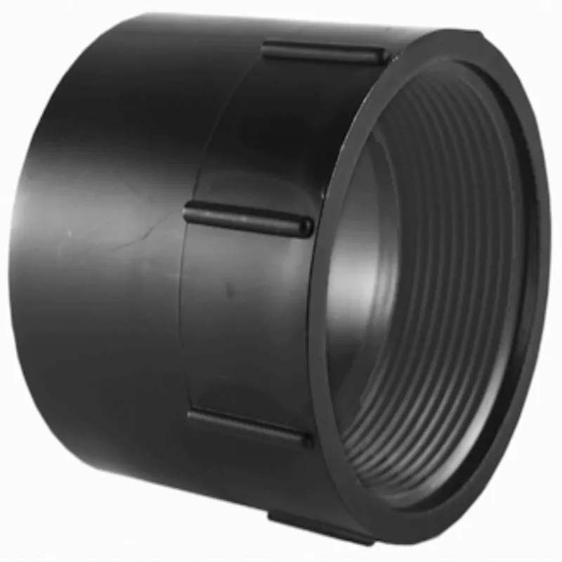 Charlotte Pipe ABS001011200 Plastic Adaptor, 4 inch x 4 inch, Female NPT Thread x Hub, Schedule 40