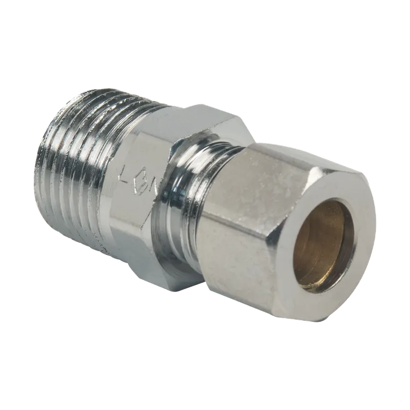BrassCraft 11C 3/8 in. O.D. Tube Drill Through (No Tube Stop) x 3/8 in. MIP Compression Male Adapter