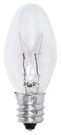 Sylvania 7C7/BL/4PK-120V/13545 120 Volt 7 W Clear Night Candelabra Base C7 Incandescent Lamp