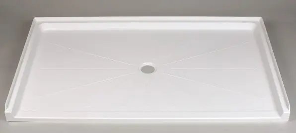 Mustee 3865 Caregiver 65 x 38 in. Single Threshold Center Drain Rectangle Shower Base, White