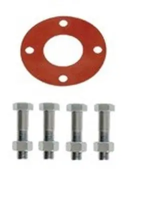 Everflow FGF03R-B 3 Red Rubber Full Face Gasket with Bolt/Nut Set