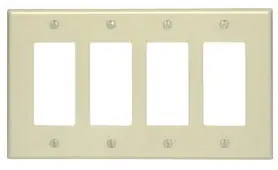 Leviton 80612-W 4-Gang Decora/GFCI Device Wallplate Midway Size Replacement MPN
