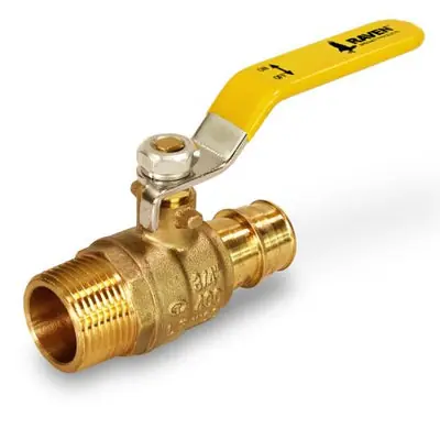 Everflow FMBL-034-NL 3/4 F1960 PEX X 1 MIP Brass Ball Valve Lead Free