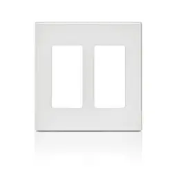 Leviton 80309-SW 2-Gang Decora Plus Screwless Wall Plate White