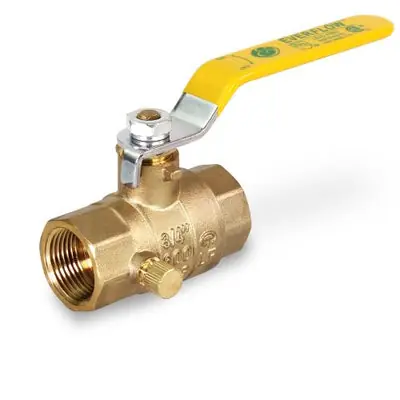 Everflow 405T034-NL 3/4 IPS Full Port Brass Ball Valve with Drain Lead Free