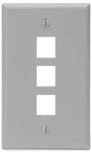 Leviton 41080-3GP QuickPort 3-Port Wall Plate