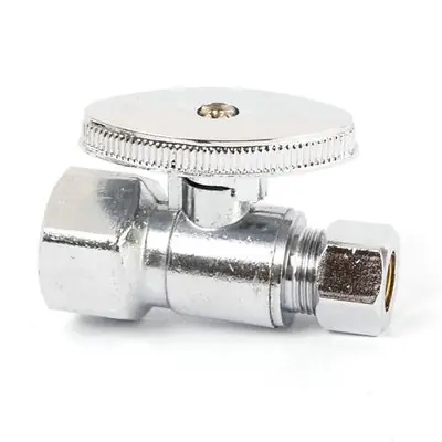 Everflow 82358PR-NL 5/8 OD COMP X 3/8 OD COMP Quarter Turn Straight Stop Boxed Lead Free