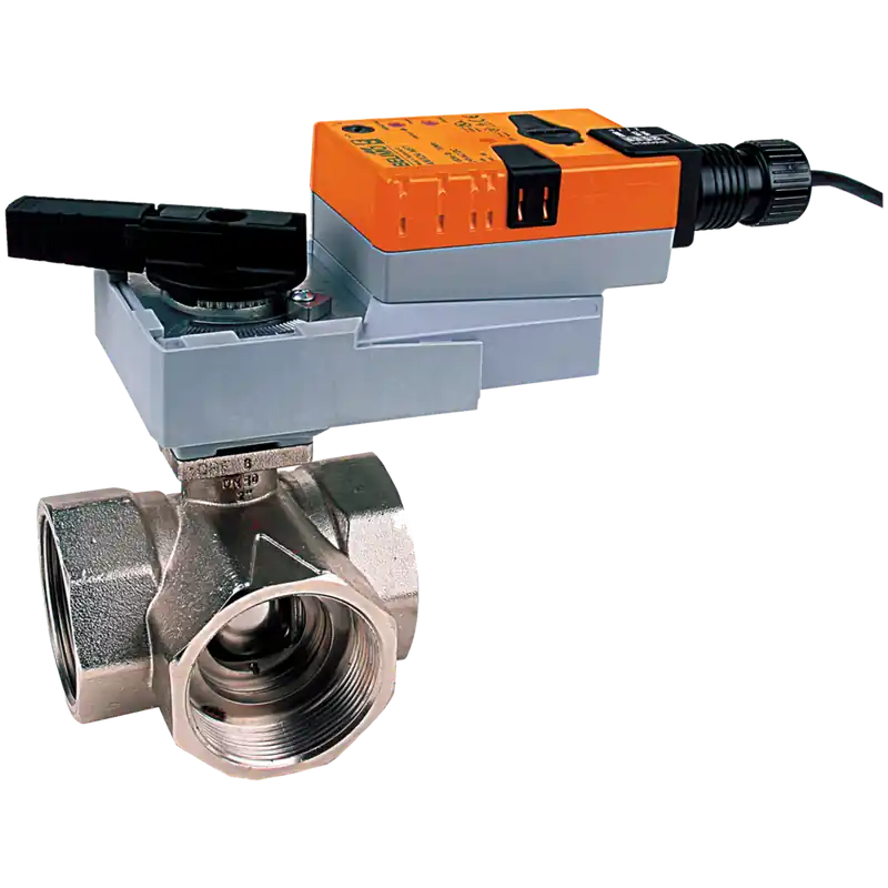 Belimo B340L+ARX24-MFT Ball Valve Assembly 3 Way 1-1/2 in NPT