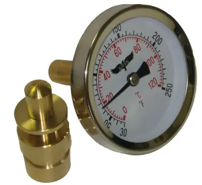 Everflow LFRAVWHT RAVEN R1516-NL In Line Thermometer with Lead Free Threaded Well