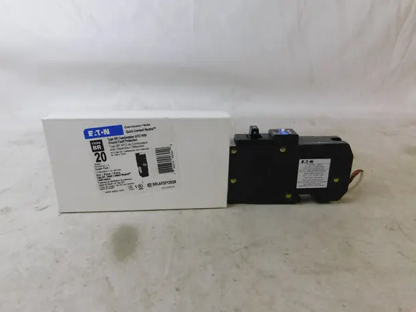 Eaton BRLAFGF120QN TYPE BR 1 AFCI/GF 20A 120V 10KAIC Quick Connect Neutral