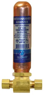 Everflow HR-AA-38COMP-NL AA Water Hammer Arrester 3/8 OD Comp X 3/8 OD Female Comp Tee Lead Free