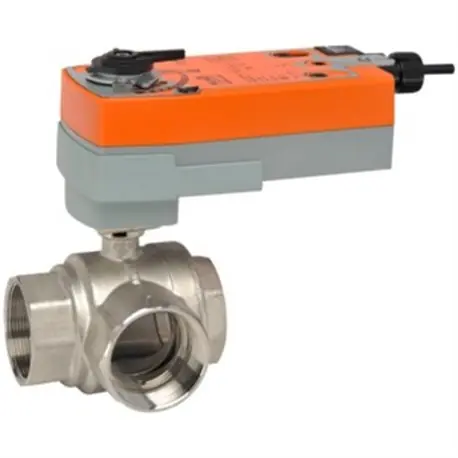 Belimo B350L+AFRB24 Ball Valve 2 3 Way 87 Cv w/ Spg Rtn 24V On/Off